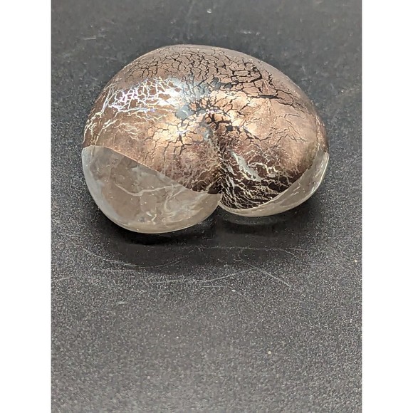 Robert Held Brutalist Gold Metallic Hand Blown Heart Art Glass Paperweight - Picture 4 of 9